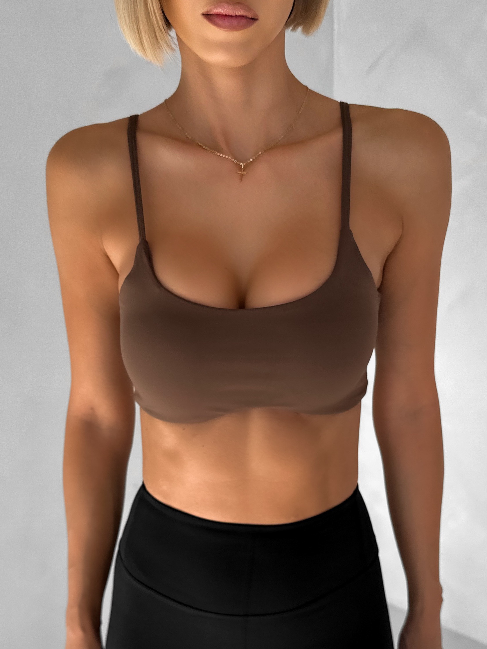 Hnedá športová joga podprsenka KOWALA Veľkosť: S