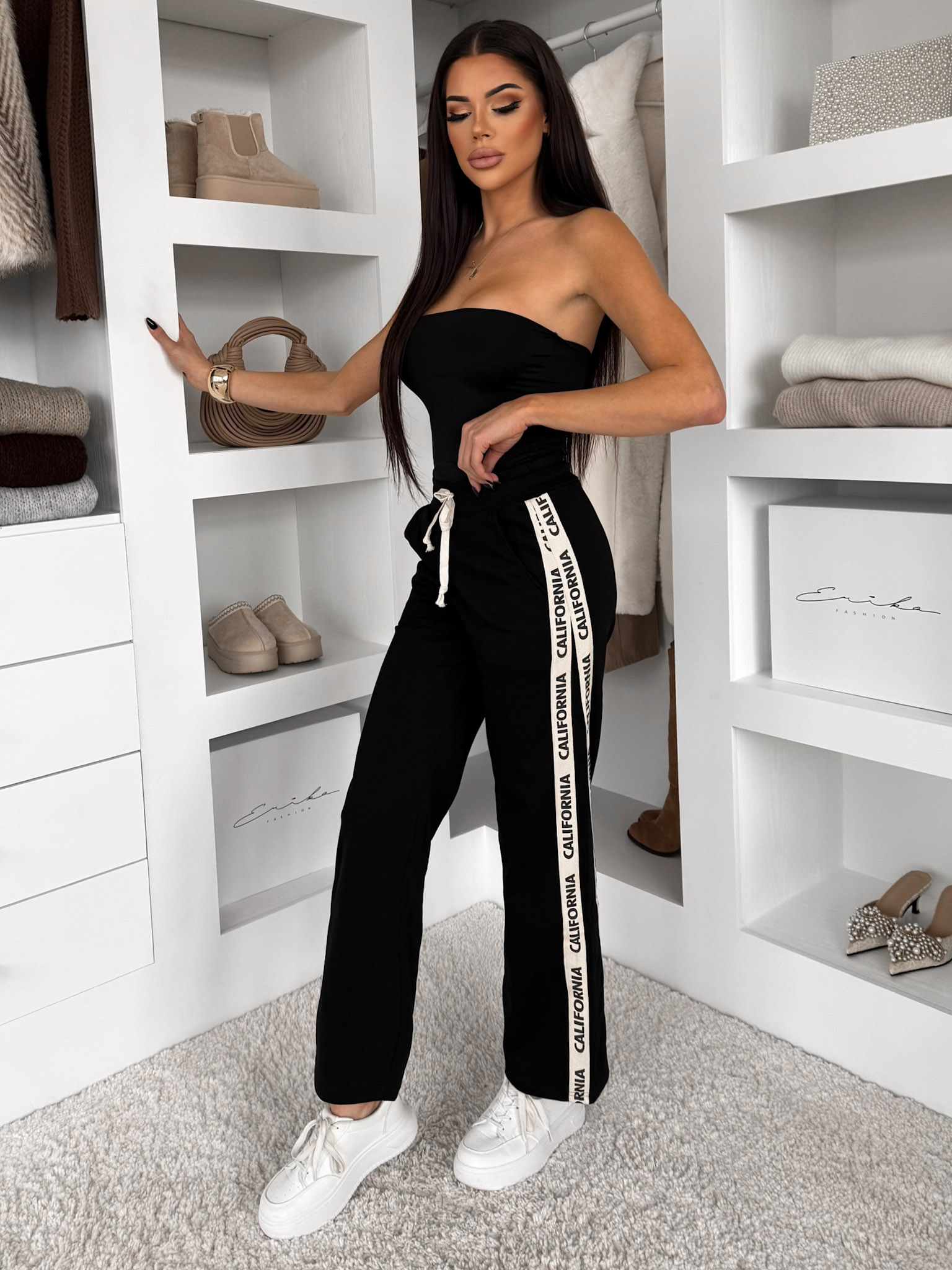 Čierne pohodlné tepláky MYRANO Veľkosť: L/XL