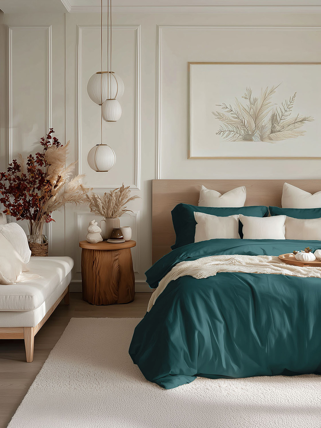 Petrolejové saténové francúzske obliečky EMILLY - 220x200 | 70x90 Veľkosť: 220x200 + 70x90