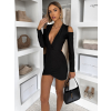 Čierne krátke mini šaty KADIRA s prestrihmi
