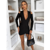 Čierne krátke mini šaty KADIRA s prestrihmi