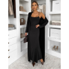 Černý elegantní dlouhý komplet set ARIVELLE (Veľkosť ONESIZE)