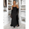 Černý elegantní dlouhý komplet set ARIVELLE (Veľkosť ONESIZE)