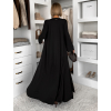 Černý elegantní dlouhý komplet set ARIVELLE (Veľkosť ONESIZE)