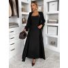 Černý elegantní dlouhý komplet set ARIVELLE (Veľkosť ONESIZE)