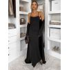 Černý elegantní dlouhý komplet set ARIVELLE (Veľkosť ONESIZE)