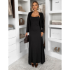 Černý elegantní dlouhý komplet set ARIVELLE (Veľkosť ONESIZE)