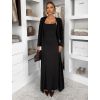 Černý elegantní dlouhý komplet set ARIVELLE (Veľkosť ONESIZE)