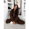 Hnědá bavlněná pohodlná oversize mikina SILKY (Veľkosť ONESIZE)