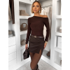 Hnědé elegantní elastické body FUENTO (Veľkosť ONESIZE)