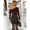 Hnědé elegantní elastické body FUENTO (Veľkosť ONESIZE)
