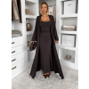 Hnedý elegantný dlhý komplet set ARIVELLE