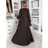 Hnědý elegantní dlouhý komplet set ARIVELLE (Veľkosť ONESIZE)