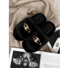 Černé huňaté domácí pantofle SOFTIES (Veľkosť 36-37)