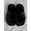 Černé huňaté pantofle PUFFY (Veľkosť 36-37)
