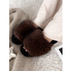 Hnedé domáce huňaté šľapky FURLUNY s kožúškom
