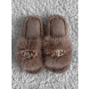 Hnědé huňaté domácí pantofle SOFTIES (Veľkosť 36-37)