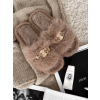 Hnědé huňaté domácí pantofle SOFTIES (Veľkosť 36-37)