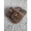 Hnědé huňaté domácí pantofle SOFTIES (Veľkosť 36-37)
