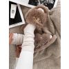 Hnědé huňaté domácí pantofle SOFTIES (Veľkosť 36-37)