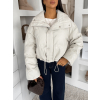Krémová koženková krátka bunda FROSTY