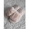 Krémové huňaté pantofle PUFFY (Veľkosť 36-37)