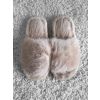 Krémové huňaté pantofle PUFFY (Veľkosť 36-37)