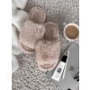 Krémové huňaté pantofle PUFFY (Veľkosť 36-37)
