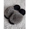 Šedé huňaté domácí pantofle FURLUNY s kožíškem (Veľkosť 36-37)