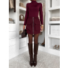 Vínová krátka sukňa GLIMARO na zips