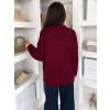 Vínový oversize svetr NYRISE s mašlí (Veľkosť ONESIZE)