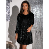Čierne krátke flitrované šaty HELION