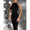 Černé společenské dlouhé šaty FUREVO (Veľkosť ONESIZE)