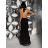 Čierne spoločenské dlhé šaty HENTARI s flitrami