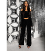 Čierny flitrovaný nohavicový trblietavý komplet BEMARI