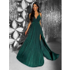 Smaragdové dlhé viazacie variabilné spoločenské šaty CUPAUCA