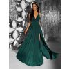 Smaragdové dlouhé vázací variabilní společenské šaty CUPAUCA (Veľkosť ONESIZE)
