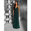 Smaragdové dlhé viazacie variabilné spoločenské šaty CUPAUCA