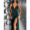 Smaragdové dlhé viazacie variabilné spoločenské šaty CUPAUCA
