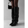 Čierne koženkové vysoké čižmy AVEXOR