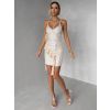 Béžové krátké flitrované mini šaty GLARE (Veľkosť ONESIZE)