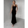 Černé sametové přiléhavé společenské šaty UMERY (Veľkosť ONESIZE)