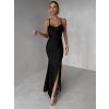 Černé společenské dlouhé šaty FAYELA (Veľkosť ONESIZE)