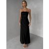Černé třpytivé společenské dlouhé šaty AVENZA s rozparkem (Veľkosť ONESIZE)