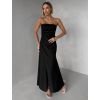 Černé třpytivé společenské dlouhé šaty AVENZA s rozparkem (Veľkosť ONESIZE)