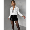 Černý elegantní třpytivý top STRIVIA (Veľkosť M/L)