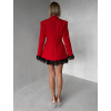 Červené elegantné sakové šaty GIACCA s čipkou