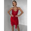 Červené krátké flitrované krátké šaty GLARE (Veľkosť ONESIZE)
