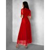 Červené tylové dlouhé společenské šaty VOLYADA (Veľkosť ONESIZE)