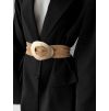 Krémový elegantní semišový pásek XELMINA (Veľkosť 110 cm)